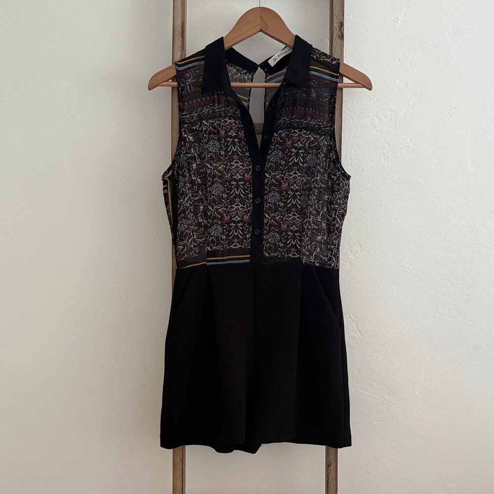 BCBGeneration Black and Multicolor Mini Rompers - Picture 2 of 8